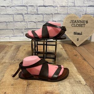 Gianluca Women's Sandals in mud Color Leather Handmade in Italy